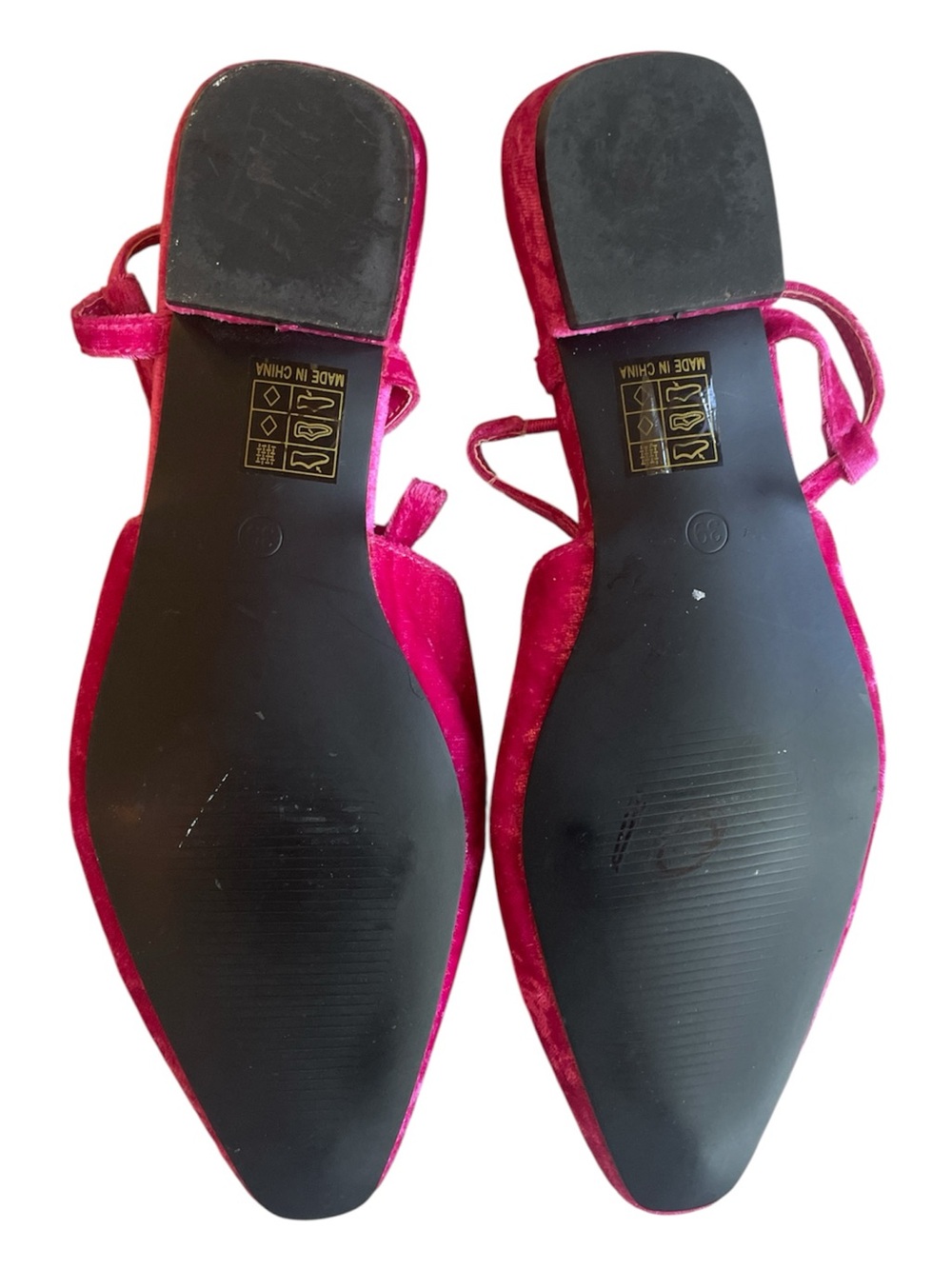 Cider Quiet Luxury Hot Pink Velvet Slingback Flats - Picture 8 of 8